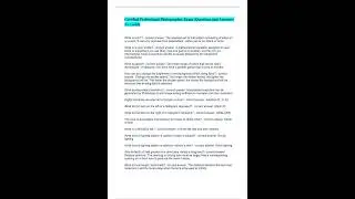 Certified Professional Photographer Exam Questions and Answers A+ Guide
