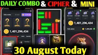 30 August Daily Combo & Cipher Code & Mini Game Hamster Kombat | Daily Combo & Mini Game 30 August