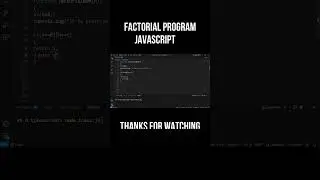 Factorial Program in JavaScript #shortvideo #viralvideo #javascript