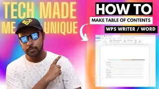 How to make table of contents  in wps office writer | table of contents in wps office writer