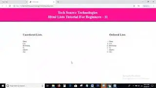 Lists | Html lists | Lists In Html | Html Lists Tutorial