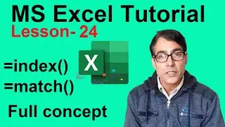 Index formula in excel | match formula in excel | MS excel for beginners lesson - 24