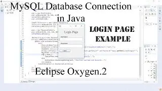 MySQL Database connection in Java using Eclipse || Login page Example || English