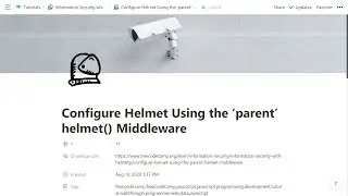 11 - Configure Helmet Using the ‘parent’ helmet() Middleware - Information Security - freeCodeCamp