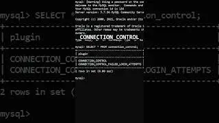 Plugins Helping MySQL Secure Installation: CONNECTION_CONTROL