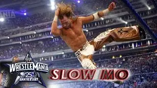 Shawn Michaels drops a huge elbow on The Undertaker at WrestleMania 25: Slow Mo Replay