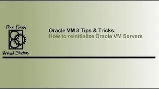 How to reinitialize a Oracle VM Server