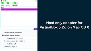 How to enable host only adapter for VirtualBox on Mac OS X