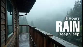 5 HOURS of Gentle Rain Sounds in a Cozy wood house | Rainforest Ambience for Sleep, Study, or Focus