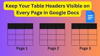 How to Keep Table Headers Visible on each page in Google Docs?