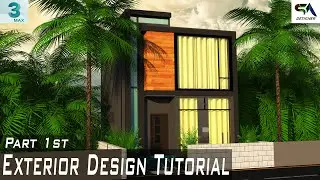 Exterior Design Tutorial part 1st  class 16 // 3DS max // VRay // SA Designer