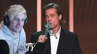 xQc reacts to Brad Pitt: Award Acceptance Speech | 26th Annual SAG Awards (with chat)