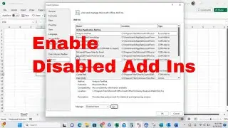 How to Enable Add Ins That Were Disabled in Excel. Enable or Disable all Add Ins in Excel. 