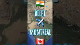 🇮🇳 Delhi to Montreal 🇨🇦 | Air Canada  | Flight Route Tracking #shortsfeed #shorts