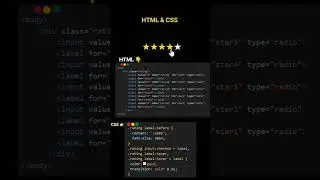 Rating    input type radio      using HTML and CSS follow me for more videos  Hastags  