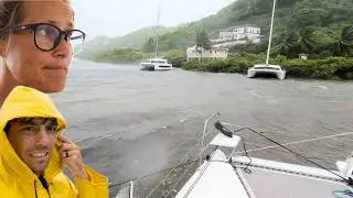 Riding out Record Breaking HURRICANE BERYL on our Catamaran in Grenada Mangroves (ONE HOUR Extended)