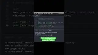 Use Python to see CPU, RAM and disk usage of your PC 