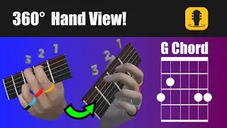 How To Play G Major Chord On Guitar - 3D & 360° Hand View