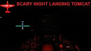 F-14 Night Carrier Landing, Case 3 | DCS World | Flying Hai