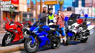 РЕАЛЬНАЯ ЖИЗНЬ В GTA 5 - ПОГОНЯ ОТ МОТОБАТА НА МОТОЦИКЛАХ! ДПС ОСТАНОВИЛИ НАС НА МОТИКАХ! 🌊ВОТЕР