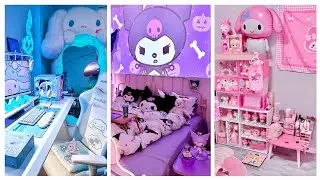 Kuromi VS Cinnamoroll VS My Melody Room Makeover 💜💙Sanrio Bedroom Decorating ideas   #cindyasmr