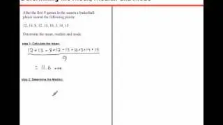 Determining the Mean Median and Mode