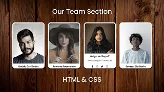 CSS Responsive Team Section Card With Hover Effects.