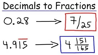 Decimals to Fractions