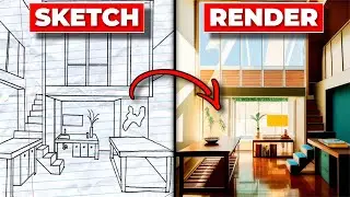 EASILY Create Renders From A Sketch With AI - Stable Diffusion and Controlnet Tutorial