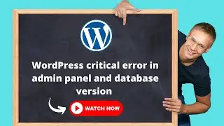 Solved: critical error in WordPress admin panel and how to see WordPress database version