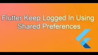 flutter keep user logged In using shared preferences. #flutter