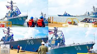 USS Laboon Returns Home   Epic Tugboat Guided Arrival in Norfolk