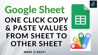 ONE CLICK COPY AND PASTE SHEET1 VALUES TO SHEET2