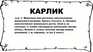 КАРЛИК - что это такое? значение и описание