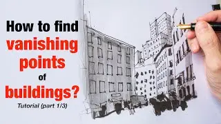 How to find vanishing points for groups of buildings? (sketch tutorial part 1/3)