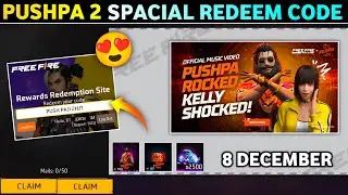 8 DECEMBER NEW REDEEM CODE | PUSHPA 2 SPACIAL MUSIC VIDEO REDEEM CODE TODAY | FREE FIRE NEW EVENT