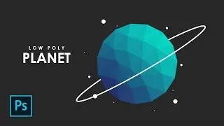 How to create a Low Poly Flat Design Planet in Photoshop - Photoshop Tutorials