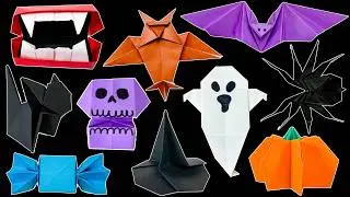 Top 10 Easy Origami Halloween Decorations Tutorial | DIY Halloween