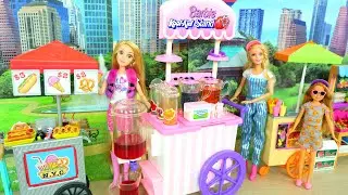 Food Stand Food Cart for Dolls Unboxing Chariot à gaufres Gerobak makanan Getränkewagen Boneca دمية