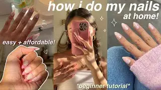 HOW I DO MY NAILS AT HOME! 🤍 DIY Press On Tutorial: supplies, designs, application, etc!