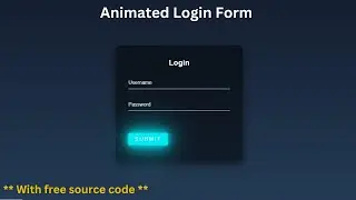 Animated Login Form | Login Form With Floating Placeholder & Neon Submit Button | Login page