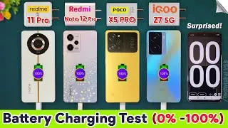 Realme 11 Pro vs Redmi Note 12 Pro vs POCO X5 Pro Battery Charging Test (0-100%) | 67W कोनसा Faster