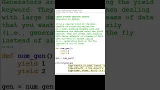 How to implement generator in python #shorts #pythongenerator #generatorinpython #pythontutorial