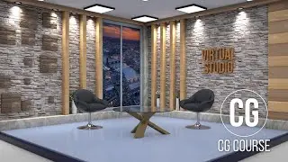 How to make a virtual studio in cinema 4d (part-2)- TV Studio Set Design Concept.