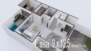 House minimalist modern 9 x 12.5 meter | Casa minimalista moderna