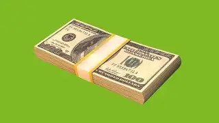 3D Dollar Rotation Seamless Loop - Green Screen