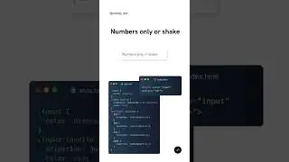 Numbers only or shake (Invalid Input Animation)⚡