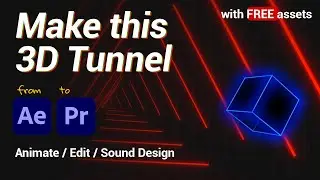 Cube flying through a 3D Tunnel After effects and  Premiere tutorial | #aftereffects #motiondesign