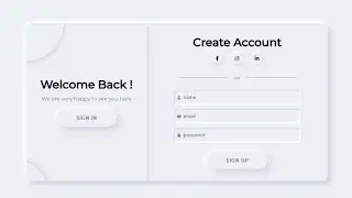 CSS Neumorphism login & sign up form UI design | HTML5 & CSS3 UI design tutorial