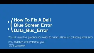 How to Fix a Dell Blue Screen Data Bus Error Tutorial by a Certified Technician